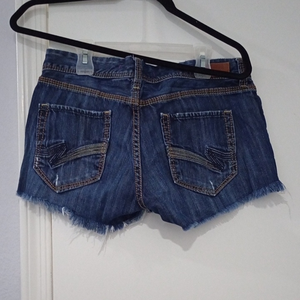 Distressed Blue Denim Jean Shorts - Picture 3 of 4